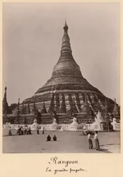 ビルマのラングーンにあるシュエダゴンパゴダ、1860年頃（アルブメンプリント）